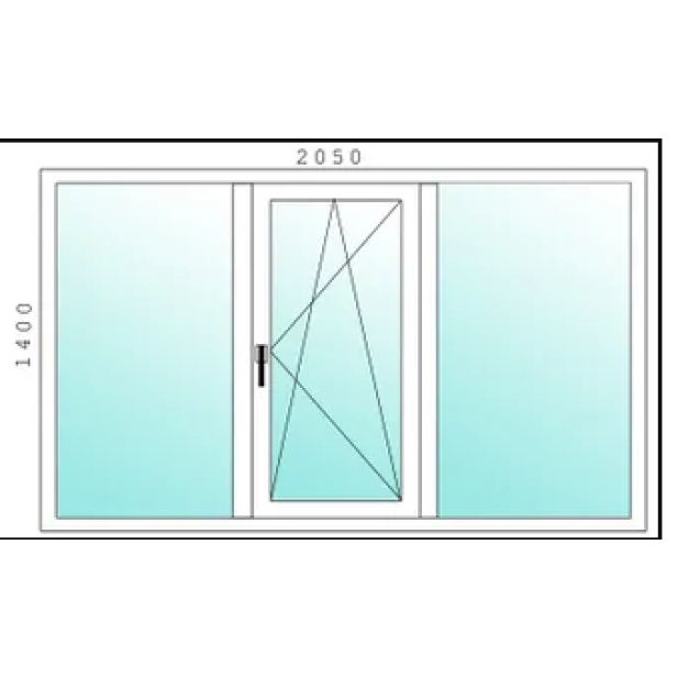 Окно Rehau Grazio, трехстворчатое, пятикамерный профиль, двухкамерное теплосберегающее остекление 